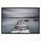 Designart - Pier and Boats at Seashore - Bridge Framed Canvas Art Print